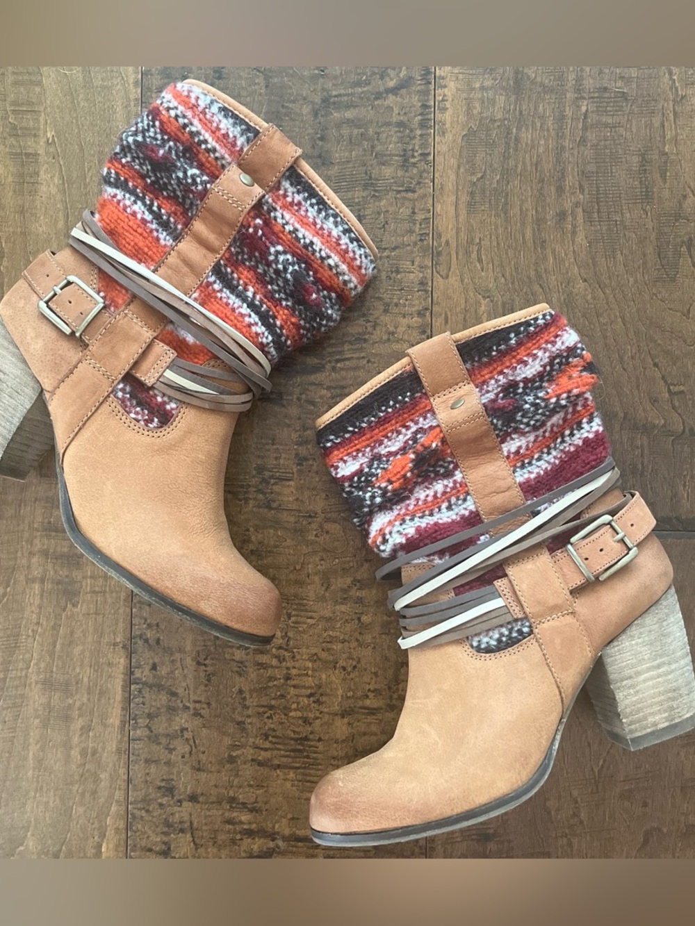 Steve Madden ‘Tolteca’ cognac leather Southwest mid-calf Western boots
